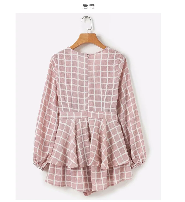 White Ruffle Plaid Jumpsuits Rompers Spaghetti Strap Cross Back Bow Tie Waist Skorts Playsuit Girl Summer Beach Overalls