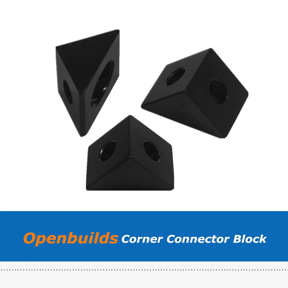 10 шт./лот черный Openbuilds Delta угловой разъем алюминиевый блок для 3D принтеров|Детали