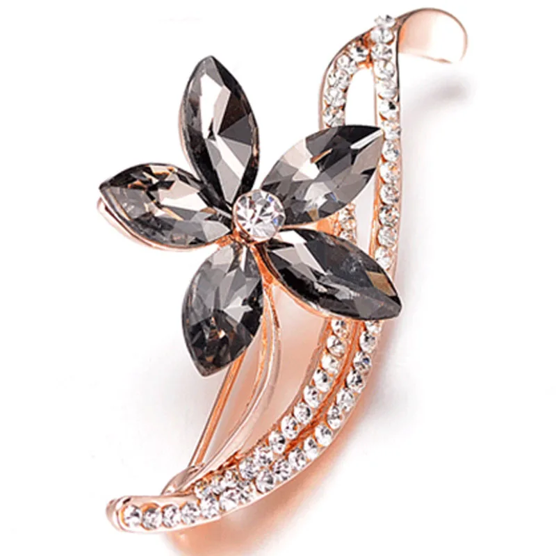 Для женщин со стразами цветок Брошь Pin Новые вечерние свадебные ювелирные