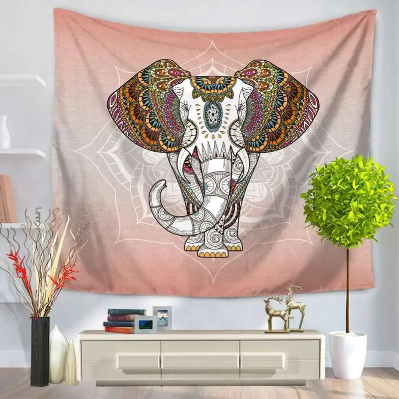 Индийский Гобелен Мандала сиденье lotus Elephant Настенный декор художественный Tapestrying