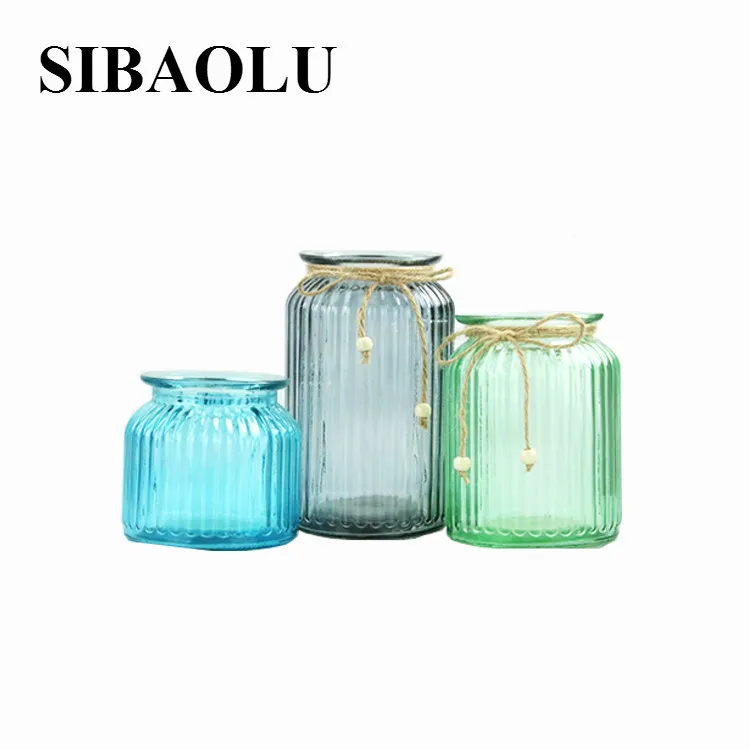 Три шт стеклянная ваза для цветов современный минималистский прозрачный Стекло Америка Стиль Настольный