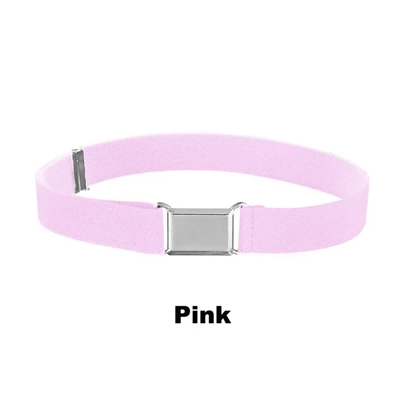 Pink Детский эластичный пояс, регулируемый пояс с магнитной пряжкой для мальчиков и девочек, джинсовые штаны - Цвет: Pink