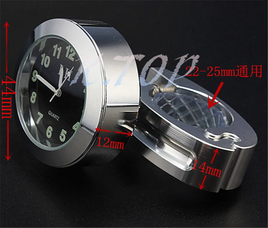 Водонепроницаемые мотоциклетные часы для крепления на Руль с ЧПУ bycicle руля 7/8 до