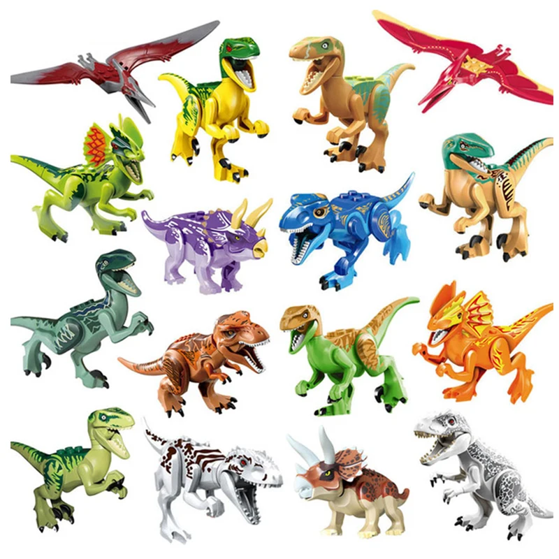16 шт. динозавр юркского периода строительные блоки игрушка фигурка IndoRaptor Pterosauria