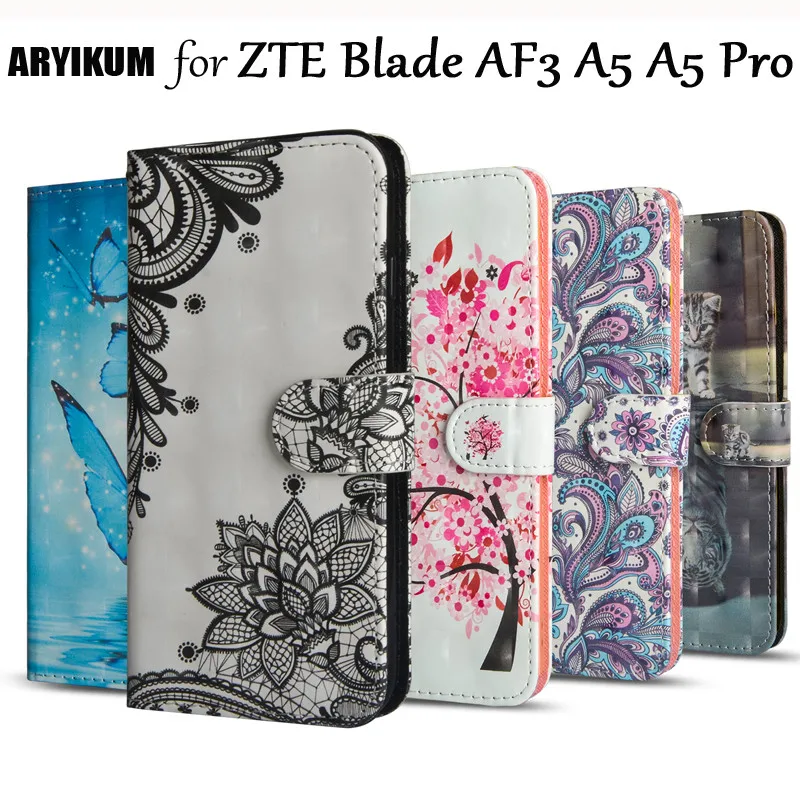Для ZTE Blade AF3 AF 3 A3 A5 A 5 Pro C341 T221 чехол Флип PU кожаный бумажник силиконовый для чехлы
