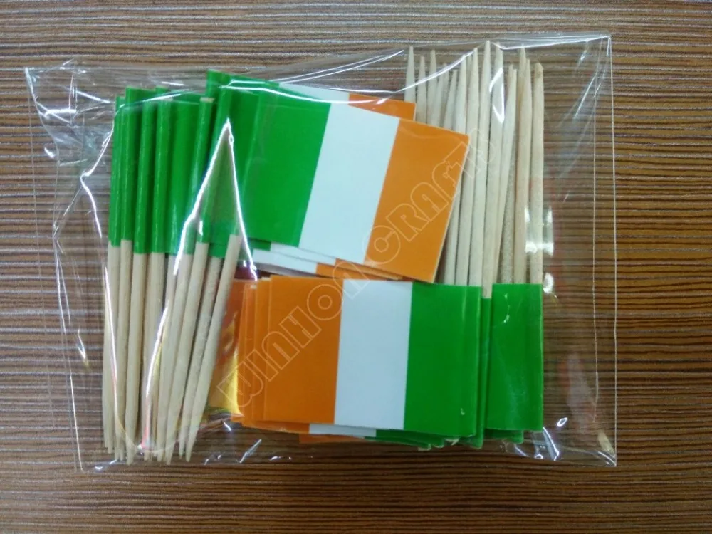 

Ireland Toothpick Flag 500Pcs Paper Food Picks Dinner Cake Toothpicks Cupcake Toppers Decoration Fruit Cocktail Sticks