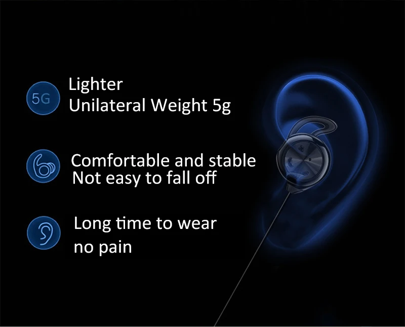 Sport Wireless Bluetooth Earphone Hongsund S9 Waterproof Magnetic Headset Music Bass Stereo Earbuds For Iphone Xiaomi | Электроника