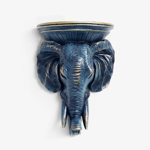 Textureblue Elephant Настенная ваза из смолы с головой животного, украшение для дома, подвесная Фреска, ремесла для гостиной, искусственный цветочный горшок, украшения, кулон, искусство, Свадебный сад - Цвет: Textureblue Elephant