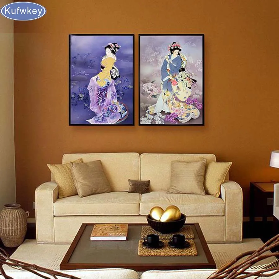 

Алмазная вышивка Японская женщина 5d алмазная живопись полная Алмазная мозаика картина Стразы Вышивка крестиком украшение для дома