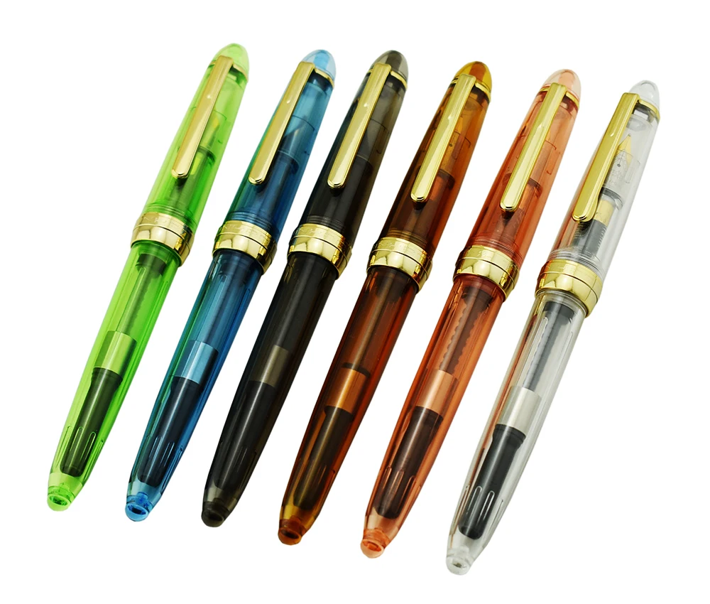 Новинка, 6 шт. в наборе, Jinhao, 992, Золотая авторучка с зажимом, с чернильным конвертером, Тонкое Перо, 0,5 мм, для письма, подписи, для школы, для мужчин и женщин