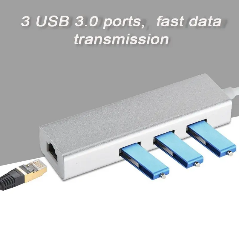 USB Ethernet адаптер Basix с 3 портами 0 концентратор к Rj45 1000 Мбит/с сетевая карта Lan для