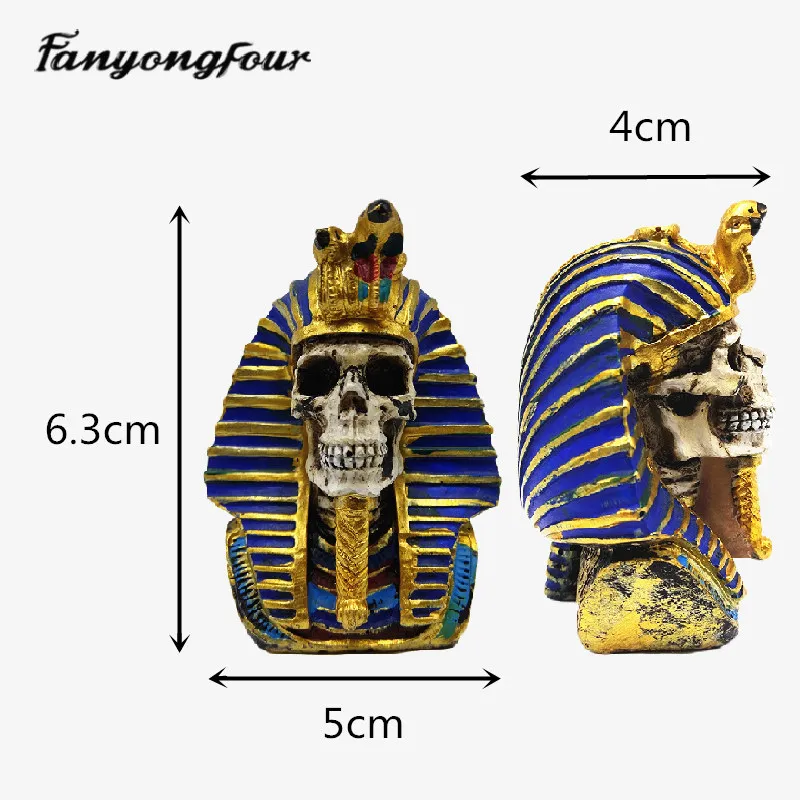 3D череп Tutankhamun силиконовая форма для выпечки торт плесень смолы гипса шоколадные свечи конфеты плесень