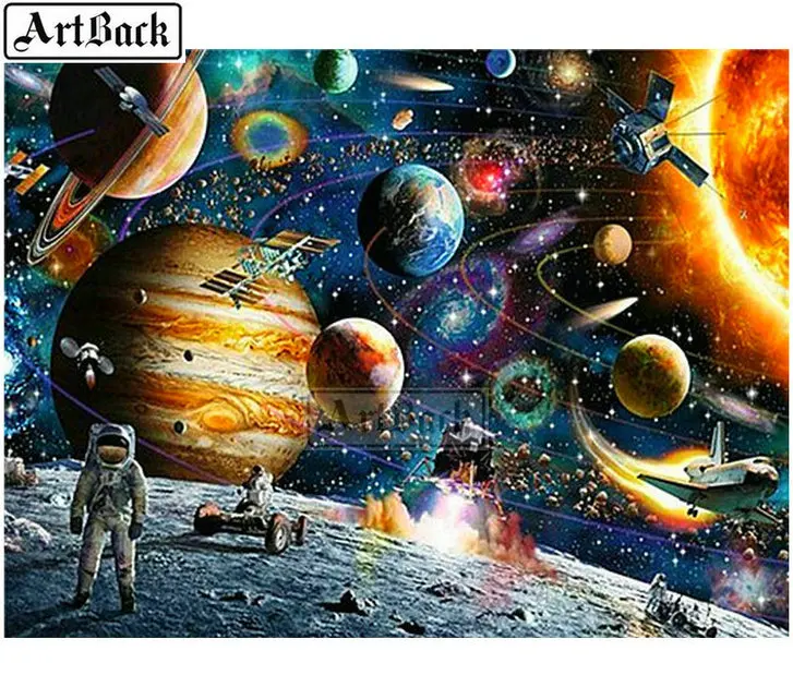 

Full Square / Round 5D Diamond Painting Planet Icon Moon Diamond Embroidery Cross Stitch 3d Diamond Mosaic Decoration