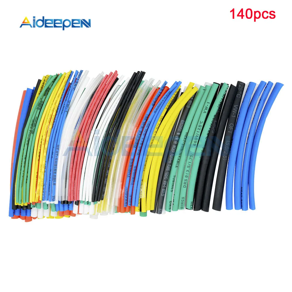 140pcs 530 шт 328 шт 140 шт 127 шт термоусадочная трубка ПВХ трубка 2:1 обмотка провода кабель - Цвет: 140pcs