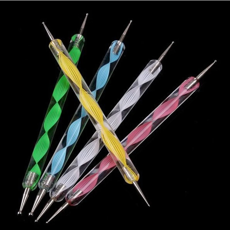 5 шт./компл. акриловые двусторонние точечные инструменты для ногтей наборы ручек