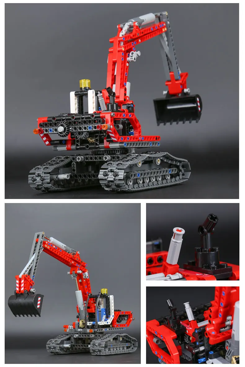 20025 Technic красный инженерный экскаватор Набор строительных блоков Кирпичи совместимы с 8294 Обучающие игрушки подарок для мальчиков