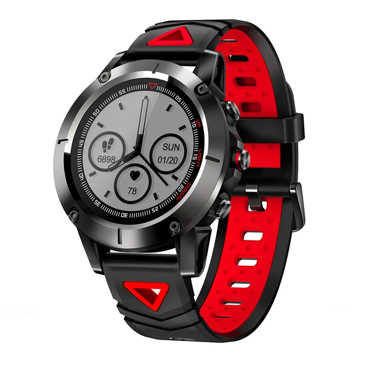 red Smart Watch G01 gps Смарт-часы IP68 Водонепроницаемые кровяное давление кислород пульсометр трекер компас Плавание Спортивные Смарт-часы для Android iOS - Цвет: red Smart Watch