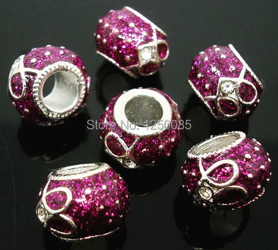 10 шт. эмалированные бусины с отверстиями в форме сердца|big hole beads|hole beadsbeads fit |