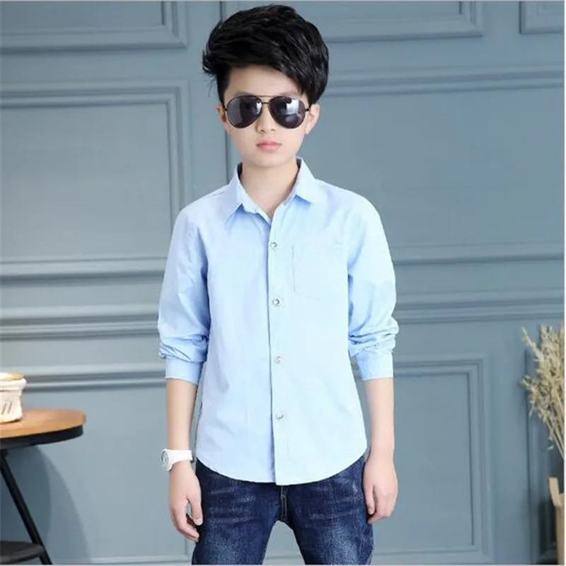 Новинка бренд для маленьких мальчиков Весенне осенние блузки школы с длинным