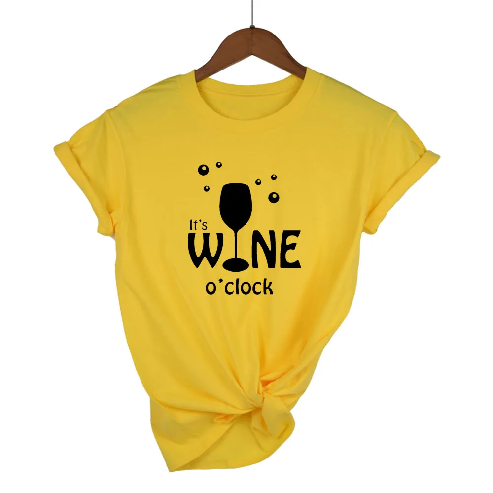 Женские топы с надписью It WINE hours повседневные хлопковые хипстерские Забавные