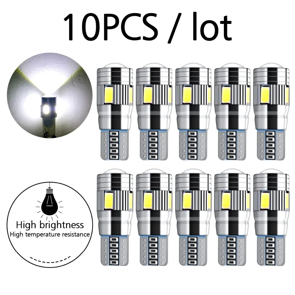 10 шт. T10 W5W led canbus 194 168 5630 t10 6SMD Canbus Нет Ошибка 12 В авто лампы индикатор Парковка
