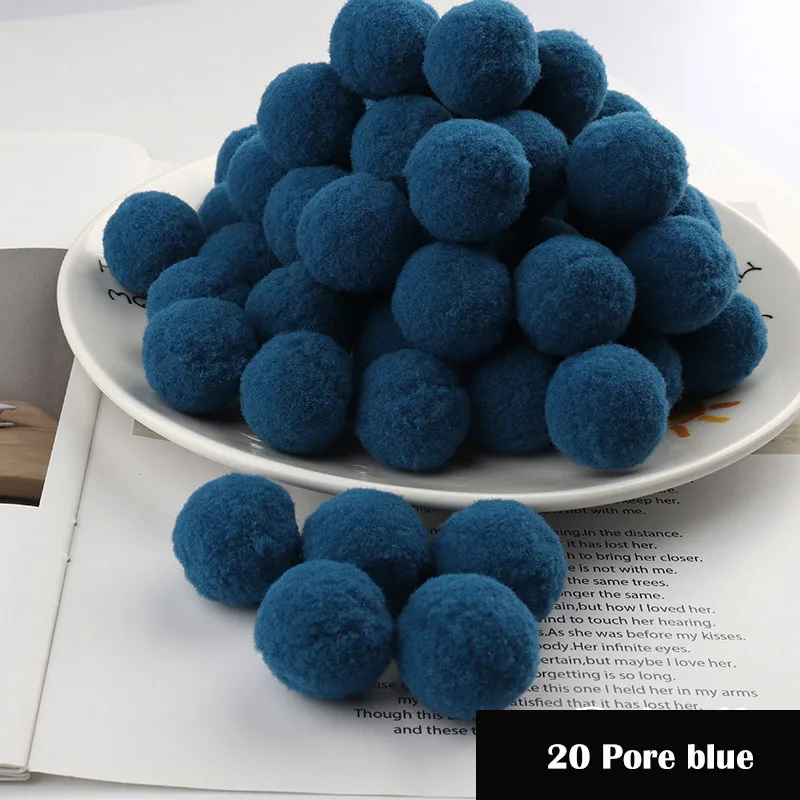 20 pore blue Помпоном 8/10/15/20/25/30 мм Мини пышная Нижняя Pom Poms помпонами помпоном ручной работы набор «сделай сам» для ремесла домашнего декора Швейные принадлежности - Цвет: 20 pore blue