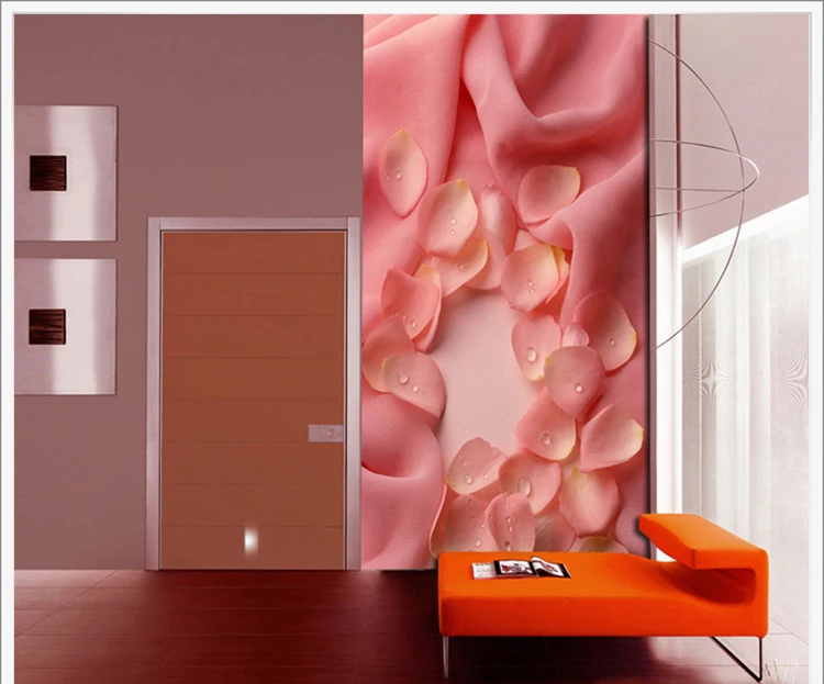 Оптовая торговля розовая ткань роза цветок росписи 3d настенные фотообои