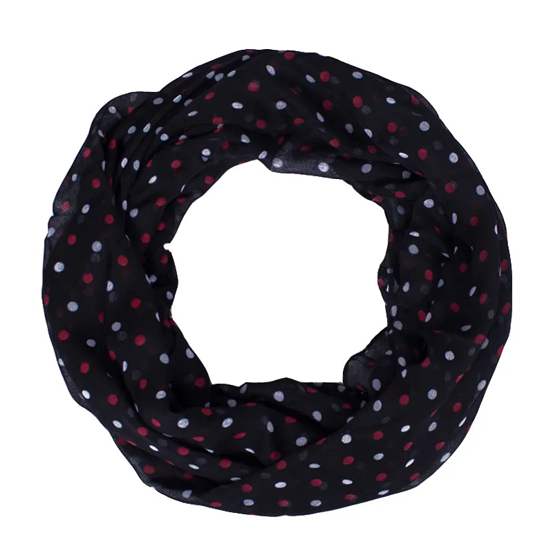 Женский шарф кольцо в горошек из полиэстера 180x50 см|ring scarf|loop scarffashion scarf |