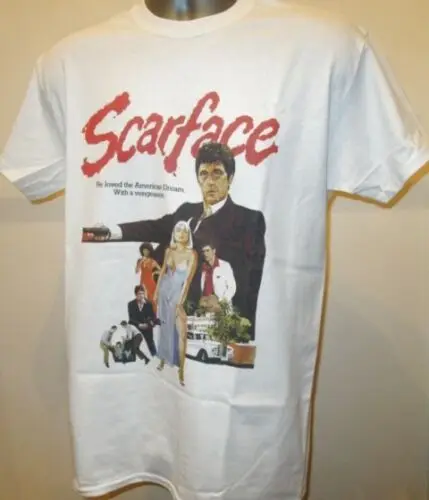 Scarface гангстера пленка 80 s плакат футболка Майами Пачино W197 Goodfellas Крестный