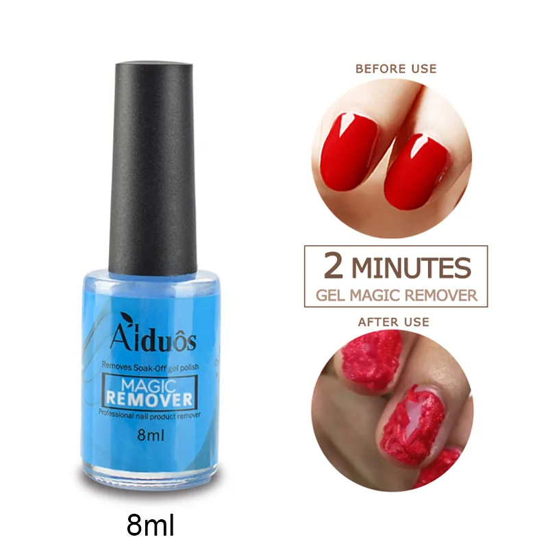 Aiduos 8ML Волшебное средство для удаления лака для ногтей, быстрое и здоровое удаление лака для ногтей, средство для удаления лака, нулевое повреждение, гель-очиститель для ногтей, удаляющий УФ-гель - Цвет: Aiduos 8ML