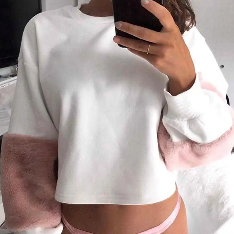 

Hoodies Women Korean Sweatshirts Harajuku Long Sleeve Sudaderas Mujer O-Neck Loose Hoody Causal Tops Winter WS1363X