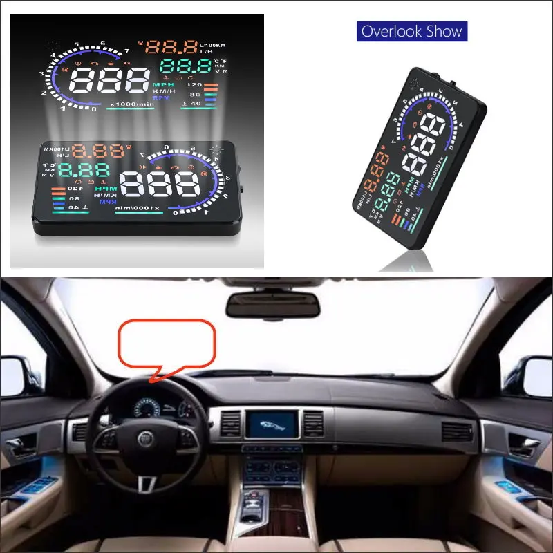 Автомобильный HUD Дисплей для Jaguar F Type/S Type/X Type/XF/XFR/XJ/XK Электронный проектор Refkecting