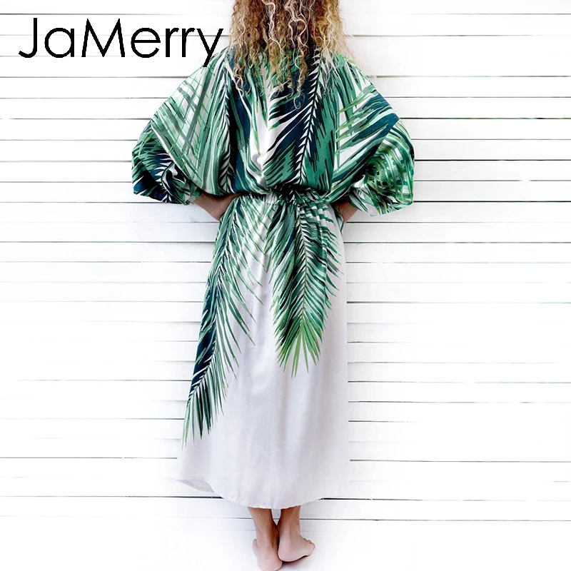 JaMerry винтажное сексуальное богемное женское длинное платье для отдыха на пляже