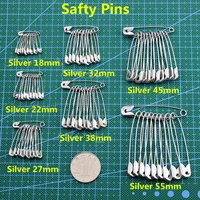 1000pcs silver safty pins for garment tags stringscords use diy clothes accessories silver pins lenth 18mm 55mm free shipping