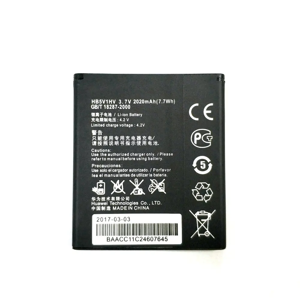 Аккумулятор HB5V1HV HB5V1 100% новый высокого качества 2020 мА · ч для Huawei Honor Bee Y541 Y5C Y541-U02