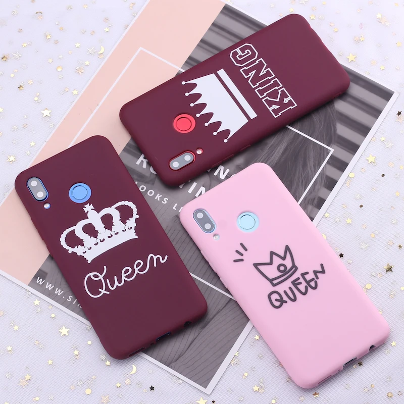 Силиконовый чехол для Huawei Honor Mate 10 20 Nova P20 P30 P Smart King and Queen Crown Candy|Бамперы| |