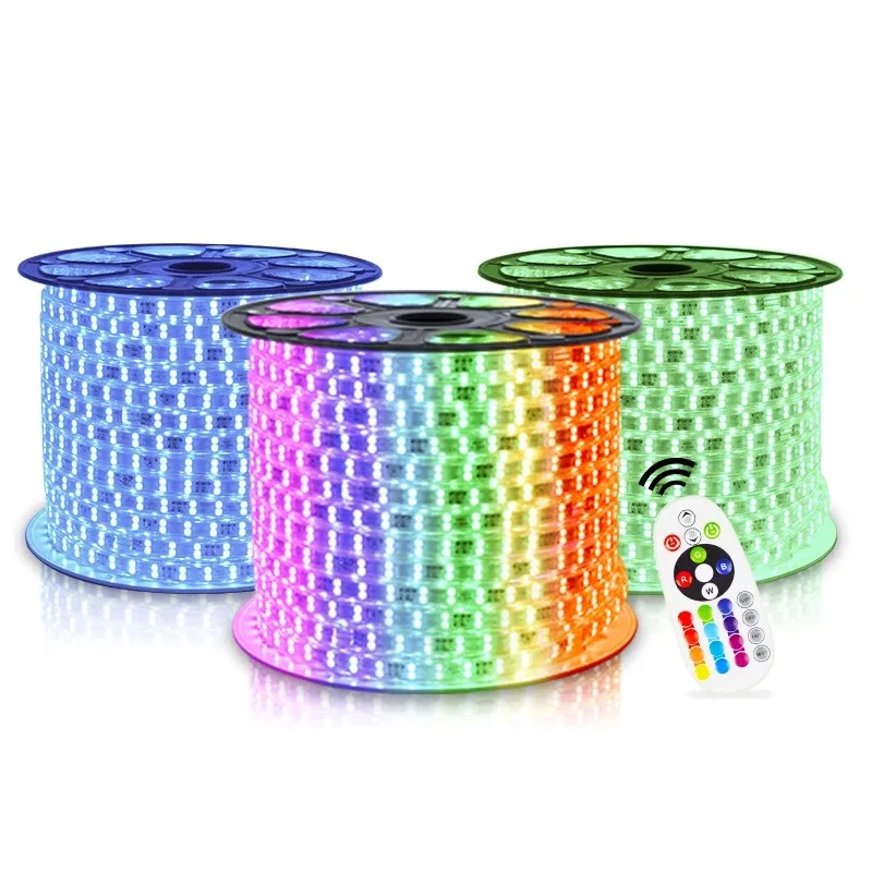 50 м 100 м 200M RGB Светодиодные ленты гибкий светильник 60 светодиодный s/M Водонепроницаемый светодиодный лента светодиодный светильник с Мощность штекер AC220V 230V