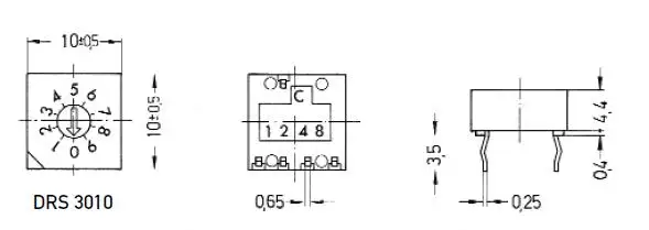 2 шт./лот 0-9/10 бит 8421C переключатель кода поворотного DRS3010 | Обустройство дома