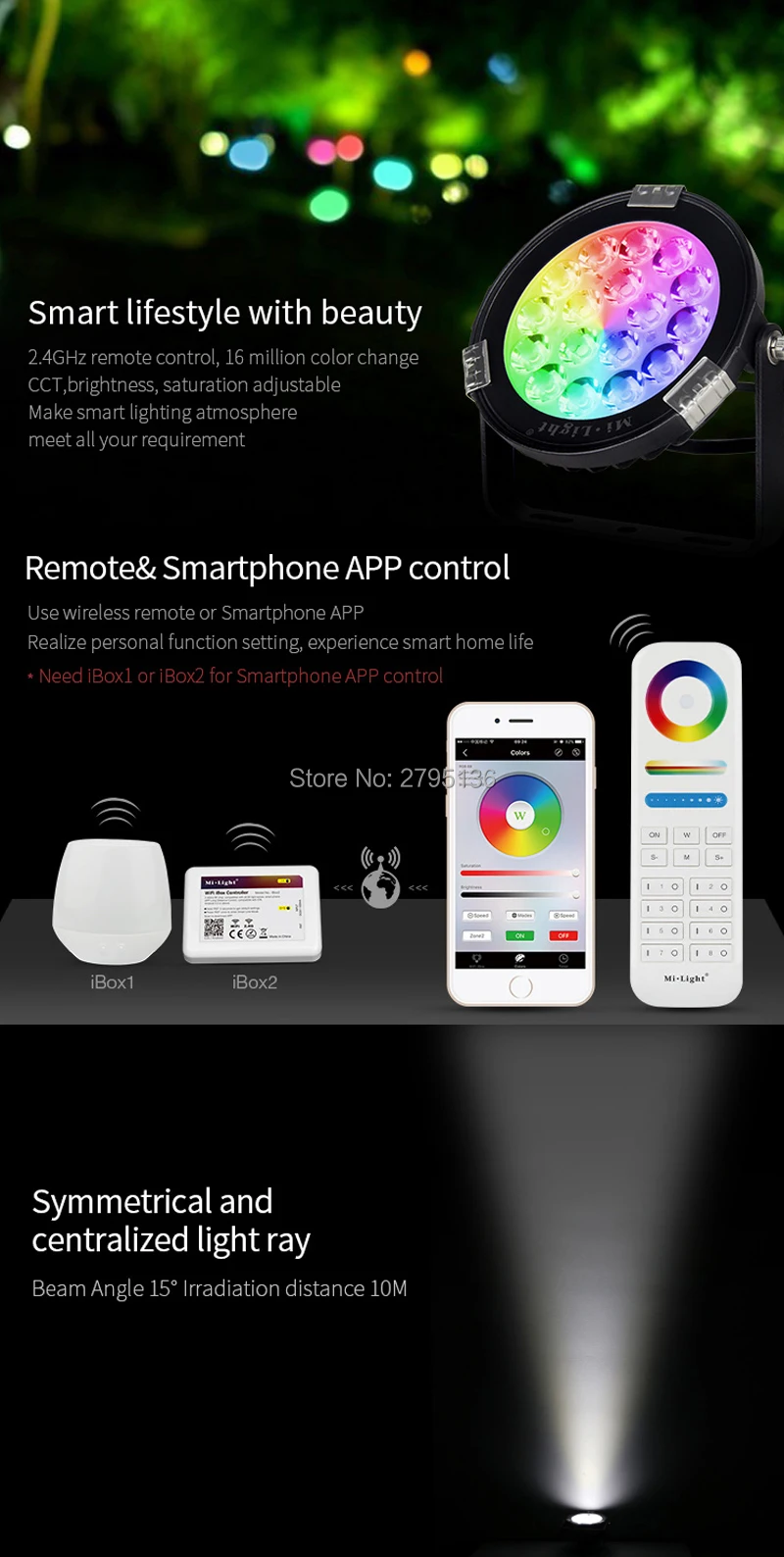 Умный 9 Вт RGB+ CCT светодиодный садовое Наружное освещение Светодиодный светильник для газона DC24V Водонепроницаемая Ландшафтная лампа для сада совместимый пульт дистанционного управления