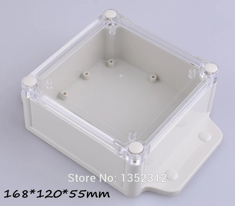 

3 pcs/lot 168*120*55mm Belt ears plastic waterproof box ip68 wall mount abs plastic enclosure for electronic junction box