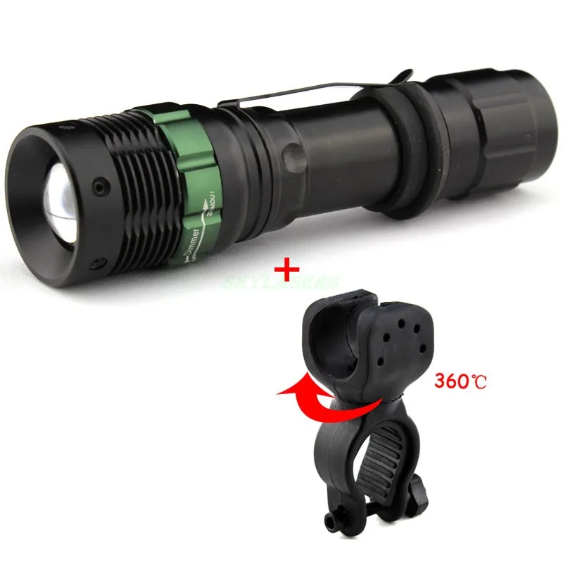 Фонарик светодиодный водонепроницаемый с держателем 3000 люмен Q5|3 mode|lumen zoomable creecree