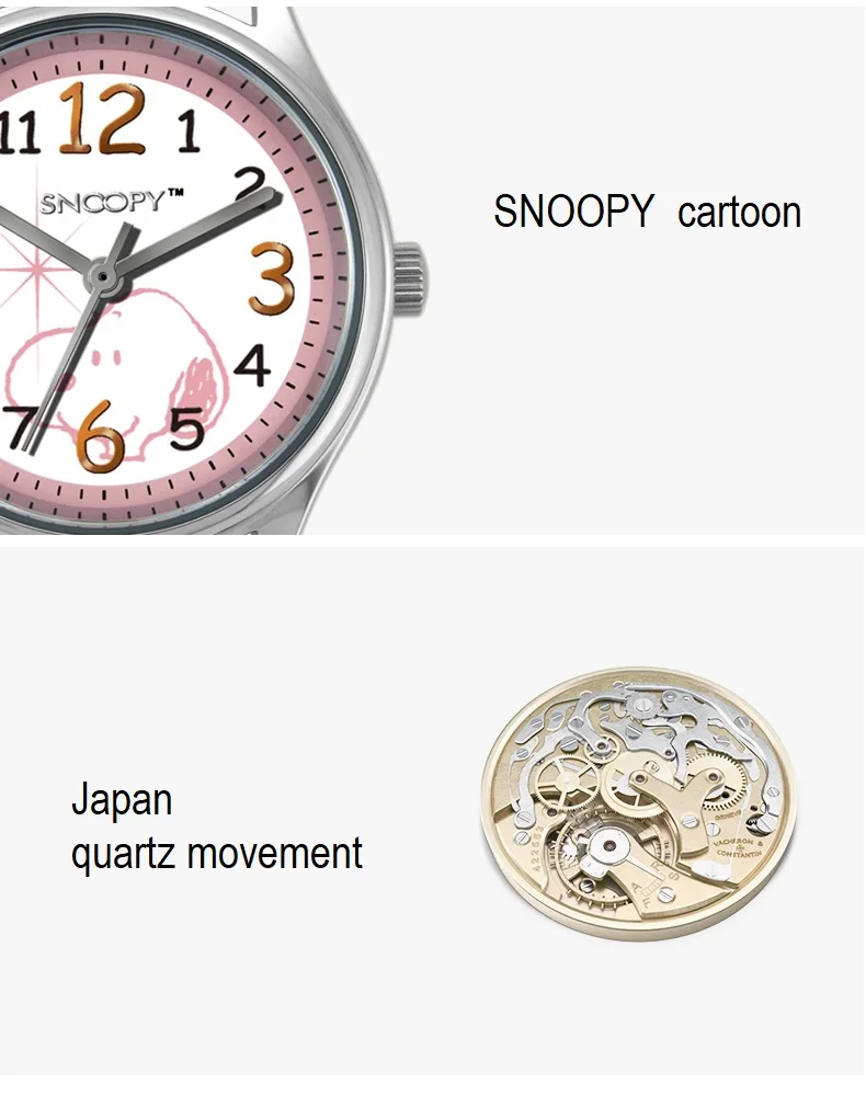 SNOOPY официальный relojes мультфильм детские часы модные детские милые PU Кварцевые часы для девочек и мальчиков relogio feminino SNW682