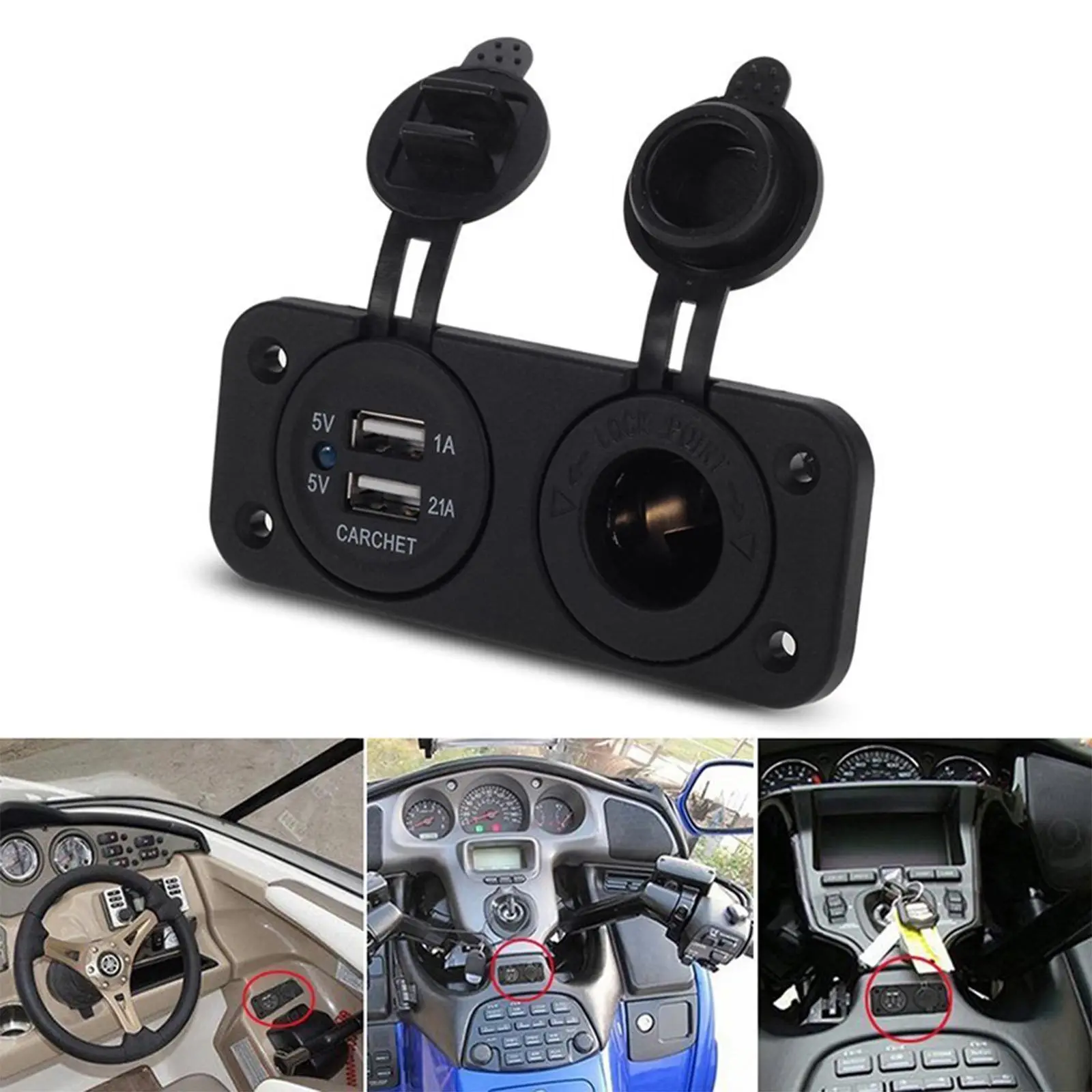 12V розетка для автомобильного прикуривателя сплиттер двойной USB адаптер питания