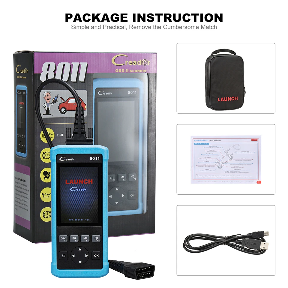 Диагностический инструмент LAUNCH Creader 8011 OBD2/eobd автоматический сканер подушка