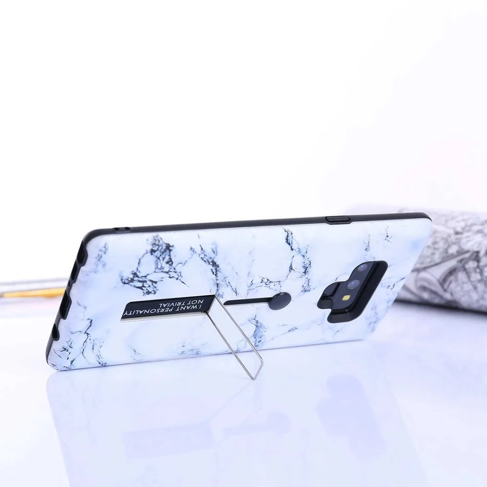 IMIDO скрытый кольцевой чехол-подставка для телефона samsung Galaxy S9 Plus мраморный Мягкий