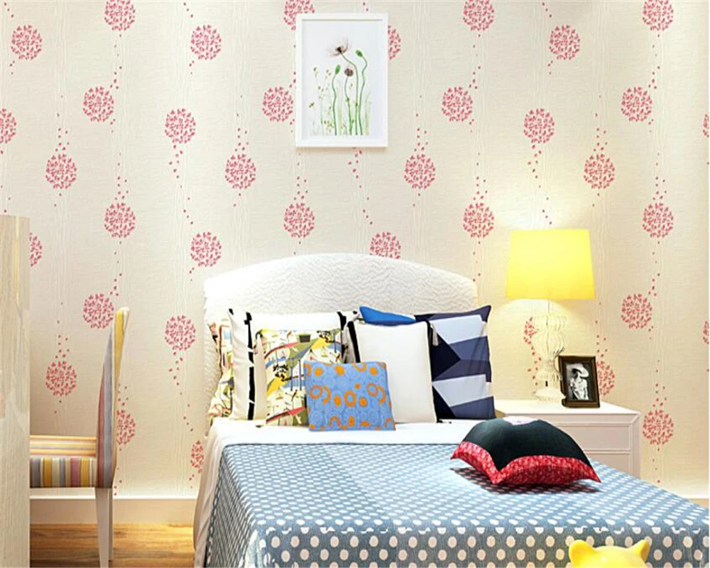 

beibehang Warm and romantic personality wallpaper Living room nonwoven room decoration main material Bedside wall paper behang