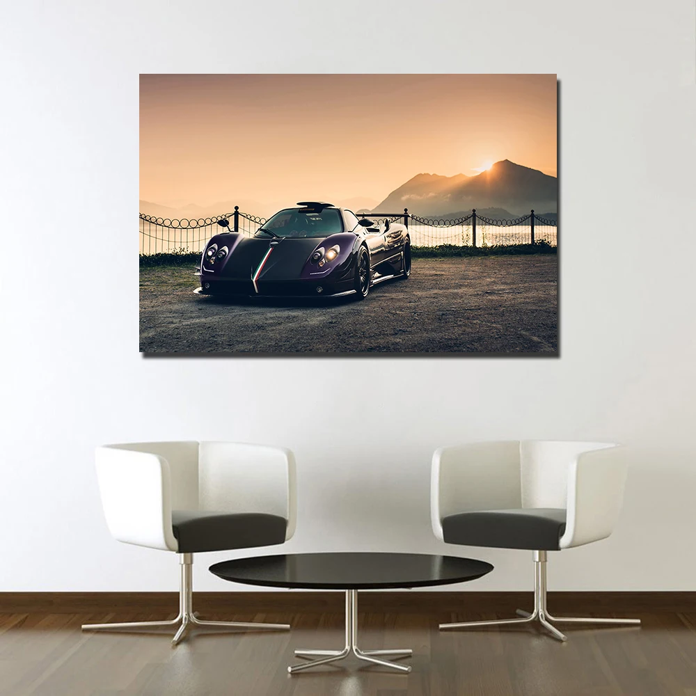 Супер автомобильный постер Pagani Zonda холст с принтом картина рамкой Настенная для