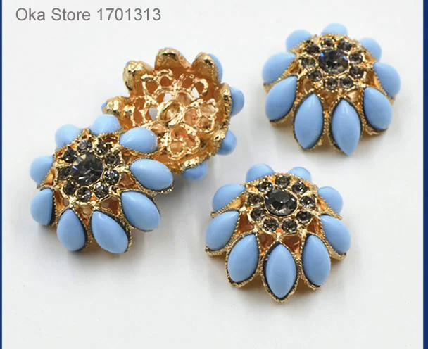 

clearance 1pc 32mm Rhinestone Flower Fur buttons High grade Coat diamond button red blue yellow white decorative sewing buttons