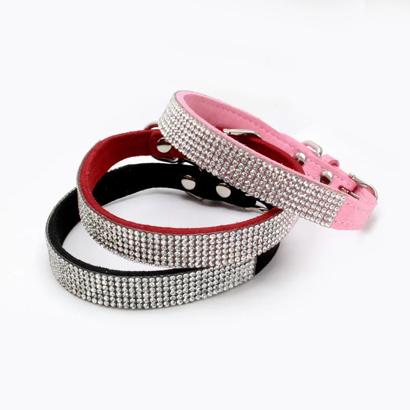 Блестящие стразы ошейник для собак Регулируемая пряжка ожерелье маленьких