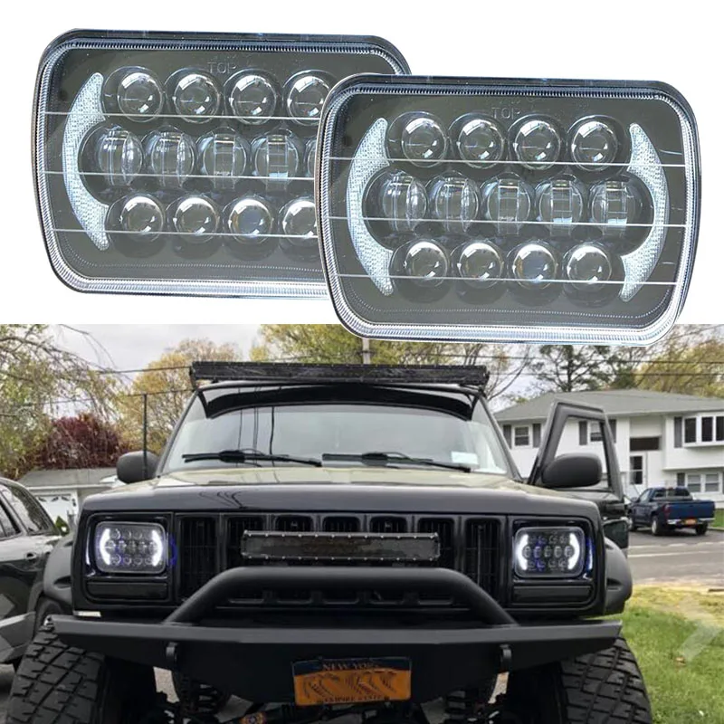 105 Вт 7x6 5x7 светодиодный ные прямоугольные фары для Jeep Wrangler YJ Cherokee XJ H6054 H5054 H6054LL 69822